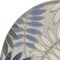 Homeroots 4 ft. Round Gray & Blue Leaves Indoor & Outdoor Area Rug 384870 - alternate 7